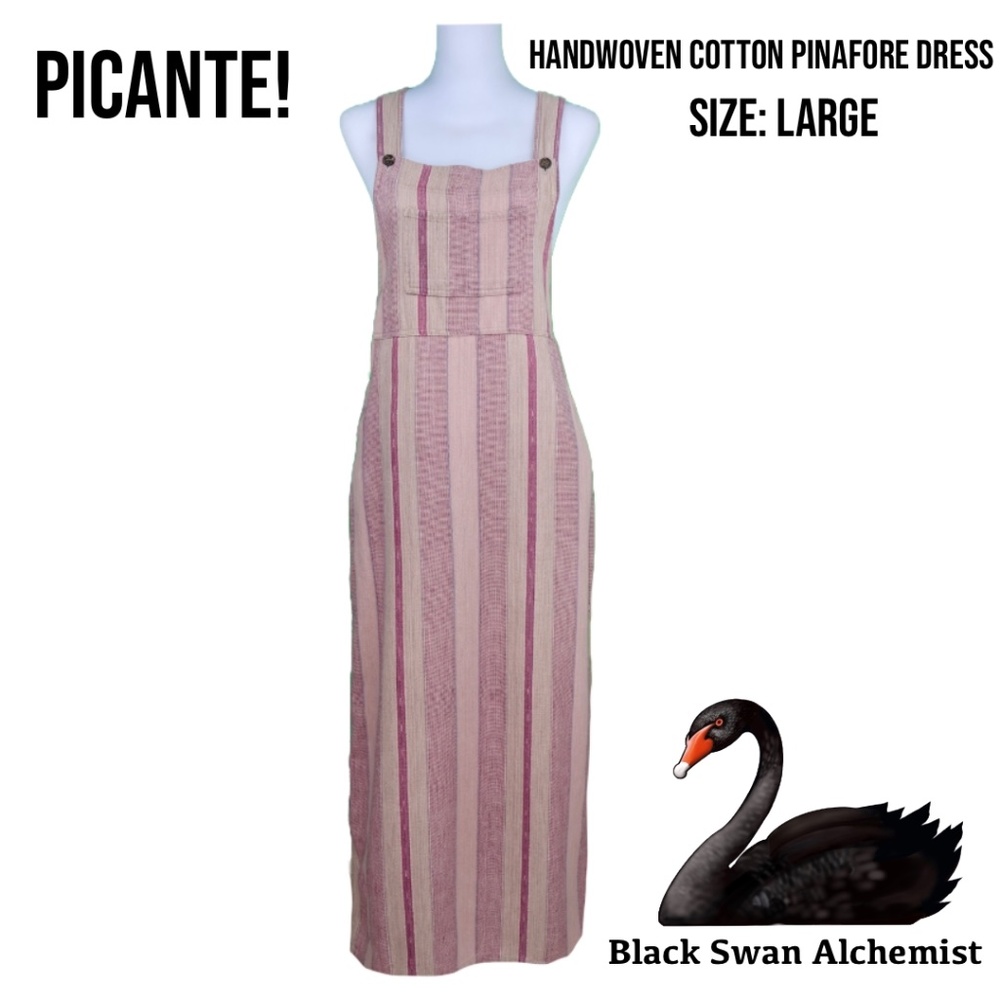 Picante! Handwoven Cotton Pinafore Dress Large